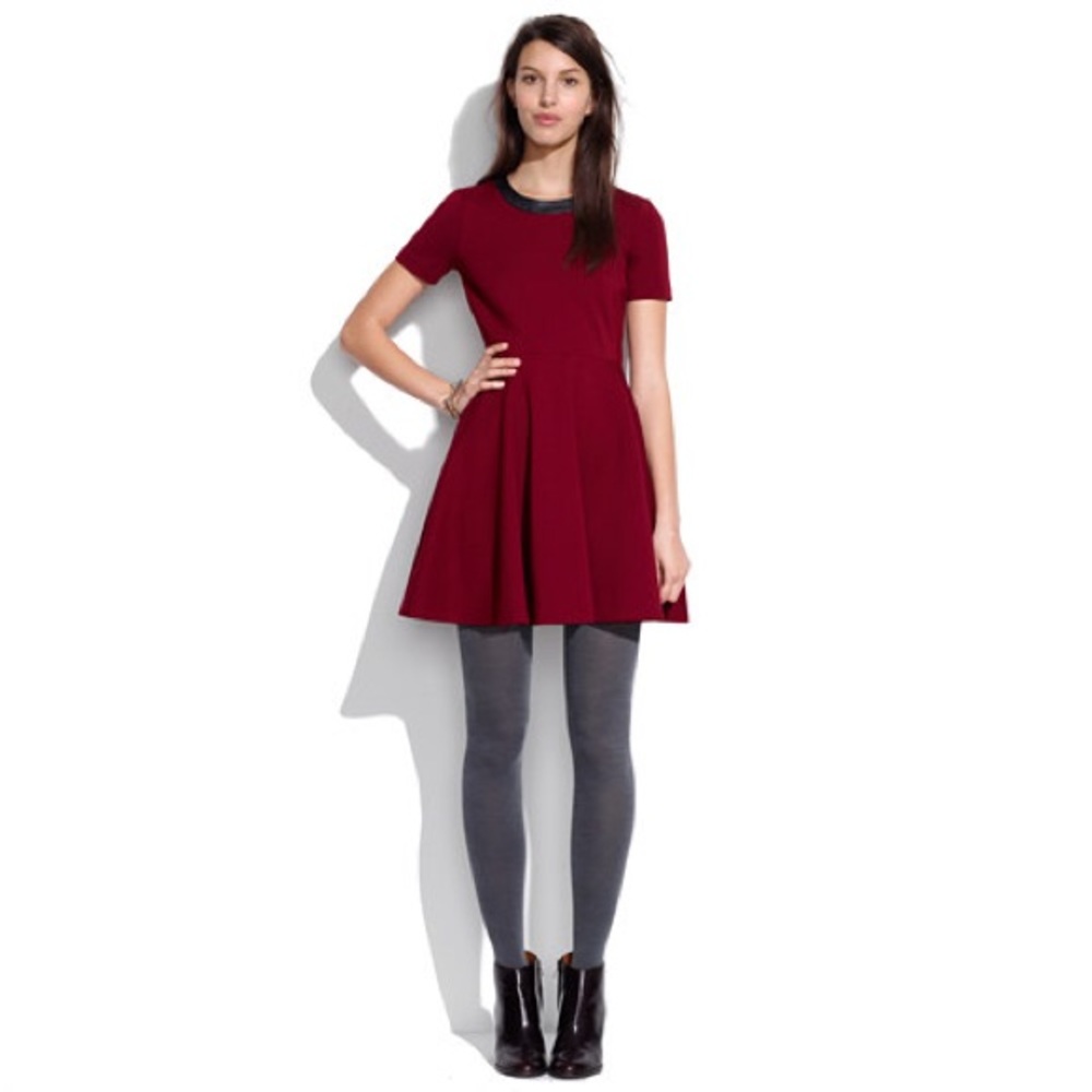 Madewell dress with leather trim
